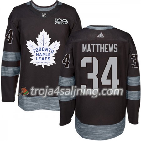 Toronto Maple Leafs tröja Auston Matthews 34 1917-2017 100th Anniversary Adidas Svart Authentic - NHL Tröjor Herr
